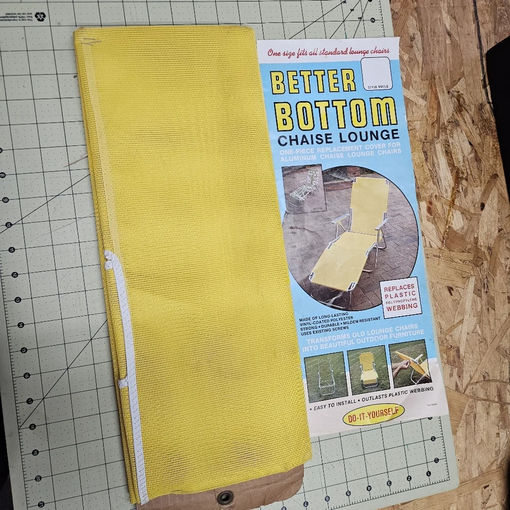 VTG Chaise Lounge Replacement Cover Yellow One Piece Lounger Better Bottom